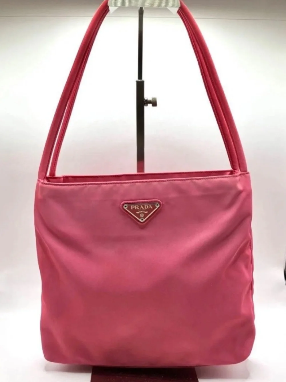 PRADA Tote Bag Pink Color Handbag Nylon - Used from Japan